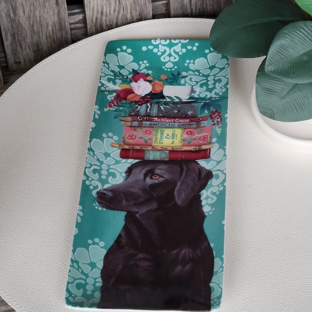 Greenbox Art & Culture Turquoise Floral Labrador Womens Best Friend Plate - Picture 10 of 14